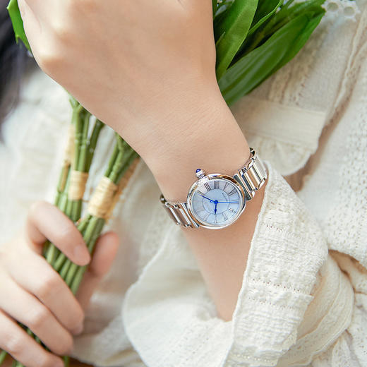 西铁城/CITIZEN小铃花贝母盘光动能花语风吟钢带时尚女表EM1060-87N 商品图9