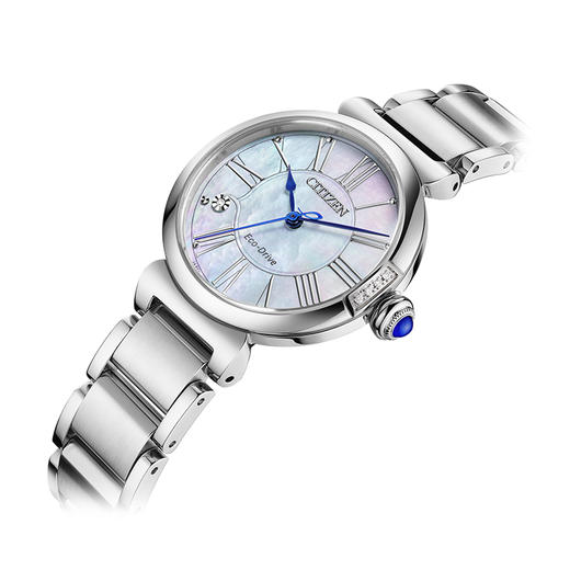 西铁城/CITIZEN小铃花贝母盘光动能花语风吟钢带时尚女表EM1060-87N 商品图4