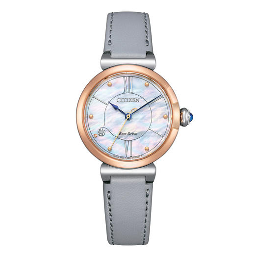 西铁城/小铃花贝母盘光动能花语风吟皮带女表EM1074-15D 商品图1