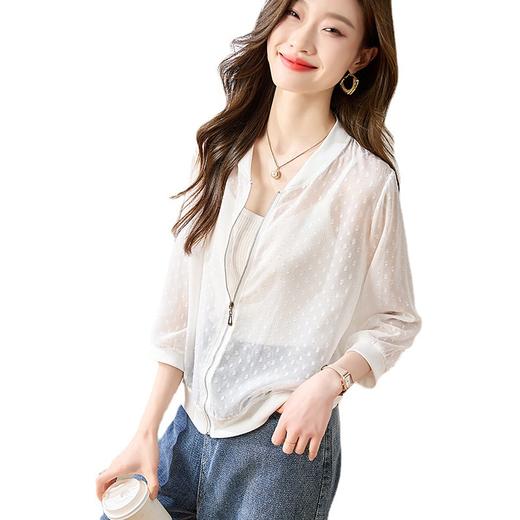 白色衣薄款薄外套女，夏季百搭短款小个子棒球服休闲夹克衫CC-AB86074 商品图4