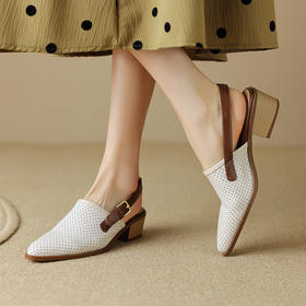 夏季新款，粗跟复古包头凉鞋LD-6344