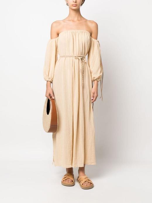 Caravana - Kikab Long Cotton Dress - Almond Milk -  女装  - 连身裙 - 白色 商品图0