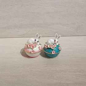 D-JH-AB2005 花池水钻兔 珐琅首饰盒