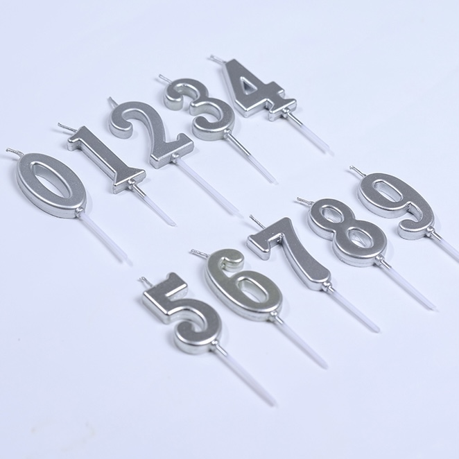 银色数字蜡烛（备注数字）