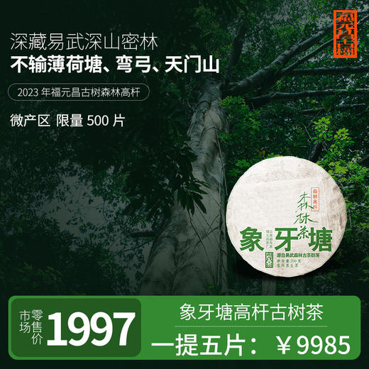 【福元昌古树】2023年象牙塘森林高杆古树200g生饼 商品图0