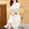 气质清新，拼接花边收腰显瘦女神范碎花棉麻连衣裙HR-WX207-19 商品缩略图1