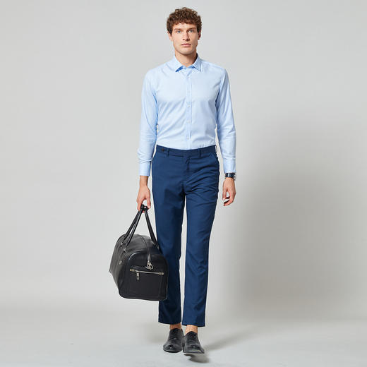 99XC111CC06【纯棉免烫 精美刺绣】罗蒙春夏长袖衬衫男士正装商务通勤免烫衬衣男 商品图2