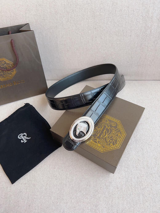 夏季特惠💰430 史蒂芬男士腰带 鳄鱼纹头层牛皮搭配精品五金 带身宽度3.8cm 商品图6