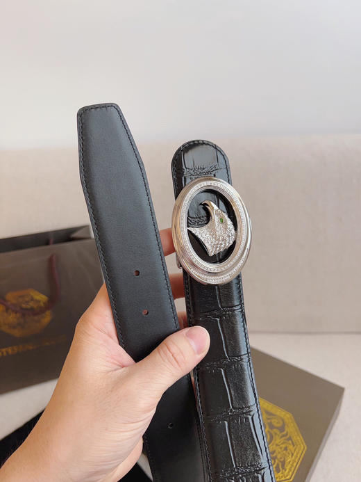 夏季特惠💰430 史蒂芬男士腰带 鳄鱼纹头层牛皮搭配精品五金 带身宽度3.8cm 商品图5
