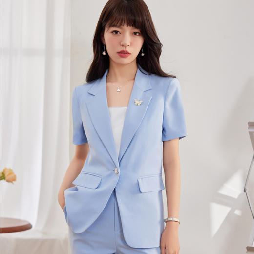 黑色西服外套职业女装，夏季新款短袖工作服套装XZ-KL860-833-971 商品图1