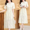 气质清新，拼接花边收腰显瘦女神范碎花棉麻连衣裙HR-WX207-19 商品缩略图3