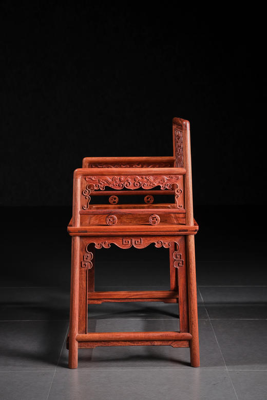 红桥红  家具严选  缅甸花梨（大果紫檀）【螭龙纹 玫瑰椅】 商品图5