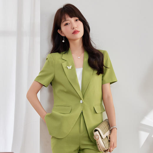 黑色西服外套职业女装，夏季新款短袖工作服套装XZ-KL860-833-971 商品图3