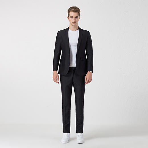 6S19916【上衣+裤子】罗蒙春秋西服套装男士商务通勤新郎结婚礼服格纹西装两件套 商品图2