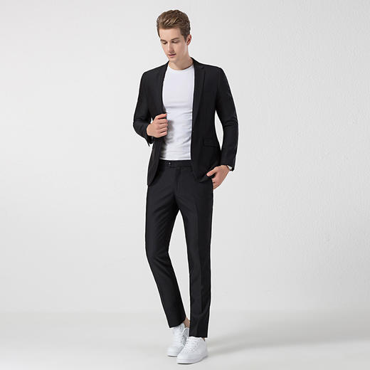 6S19916【上衣+裤子】罗蒙春秋西服套装男士商务通勤新郎结婚礼服格纹西装两件套 商品图5