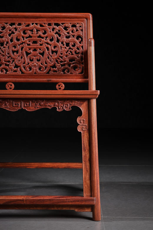 红桥红  家具严选  缅甸花梨（大果紫檀）【螭龙纹 玫瑰椅】 商品图1