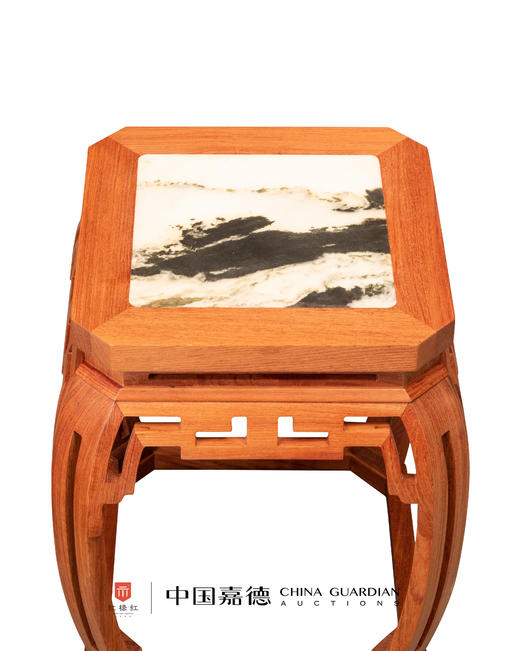 红桥红  家具严选  缅甸花梨（大果紫檀）【石面 35 仿故宫文竹方凳】 商品图3