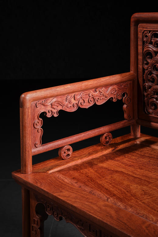 红桥红  家具严选  缅甸花梨（大果紫檀）【螭龙纹 玫瑰椅】 商品图3