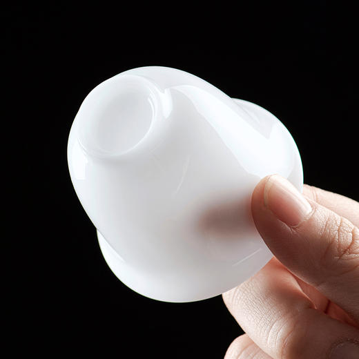 冰种玉瓷一号铃铛杯10入 茶杯羊脂玉瓷主人杯功夫茶杯小号主人品茗杯单个陶瓷杯 商品图2