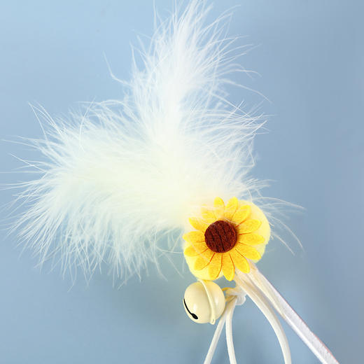 水晶杆向日葵逗猫棒带铃铛 40cm*20cm互动猫咪玩具 商品图2