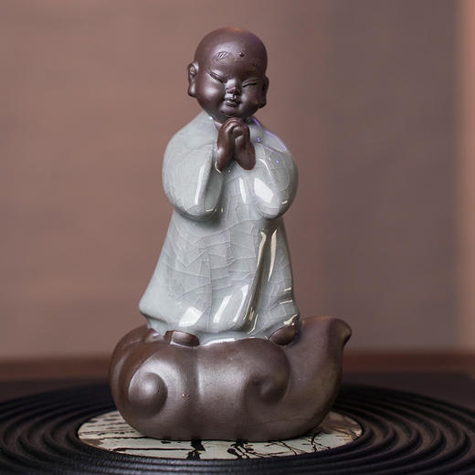 成艺留香居士 蒸蒸日上 修行小和尚 陶瓷茶宠摆件创意桌面装饰摆设品家居工艺品茶道 胸纳百川 商品图7