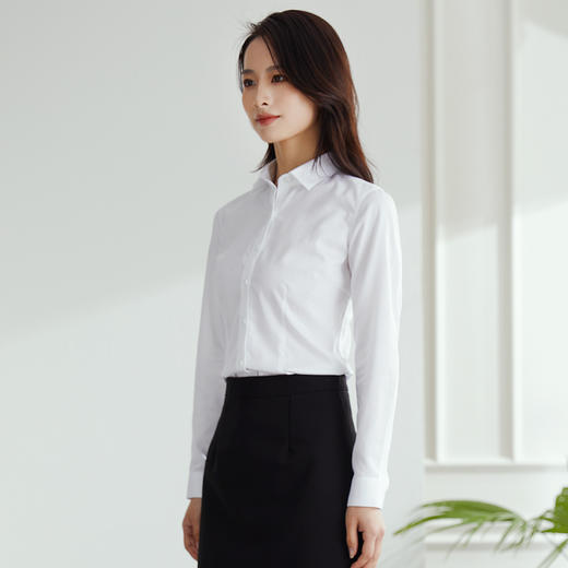 【纯棉免烫】罗蒙四季款女装长袖衬衫女士正装商务通勤百搭职业装衬衣女 商品图3