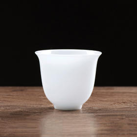 冰种玉瓷一号铃铛杯10入 茶杯羊脂玉瓷主人杯功夫茶杯小号主人品茗杯单个陶瓷杯
