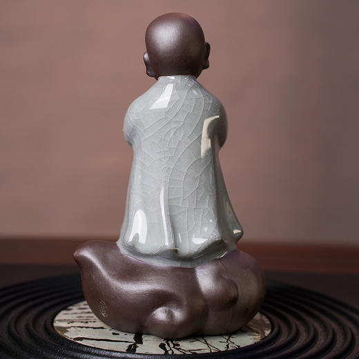 成艺留香居士 蒸蒸日上 修行小和尚 陶瓷茶宠摆件创意桌面装饰摆设品家居工艺品茶道 胸纳百川 商品图4