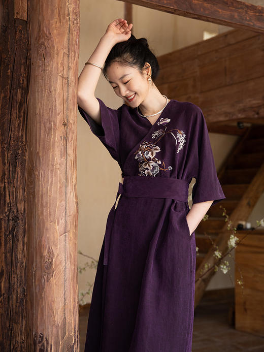 牧衣游 龟裂纹香云纱腰封----- 槐树【不支持会员折】 商品图1