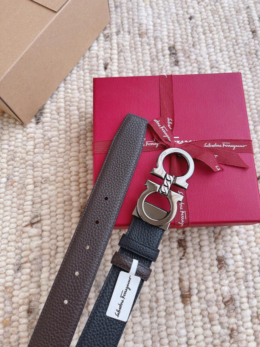 夏季特惠💰350 菲拉格慕男士腰带 Salvatore Ferragamo 带身宽3.5cm 纯铜五金 带身双面进口小牛皮 支持NFC芯片扫码 长度可自行裁剪 商品图6