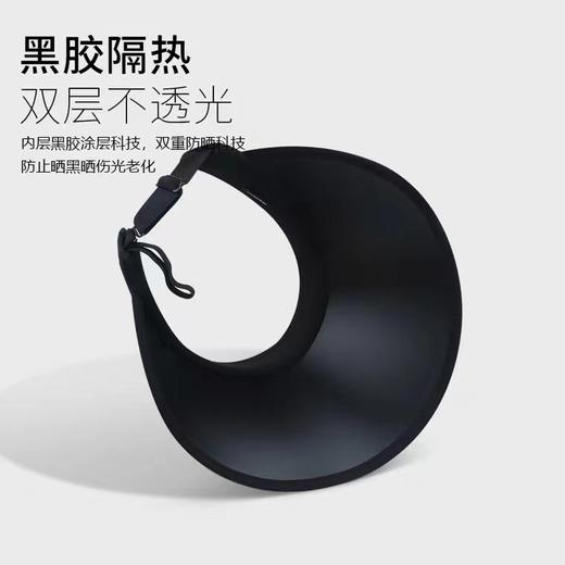 【竹编黑胶防晒帽】升级版可卷草编空顶帽子 夏季防紫外线骑车防晒遮阳帽 商品图2