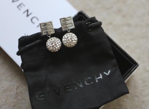 手拿把掐的事儿 哈！Gvy 4G系列 黄铜镀钯 施华洛水晶 球球坠 耳钉 商品图0