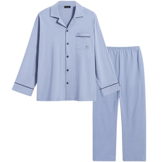 【L-XXL】男款长袖开衫家居服睡衣套装猫人（纯棉） 商品图6