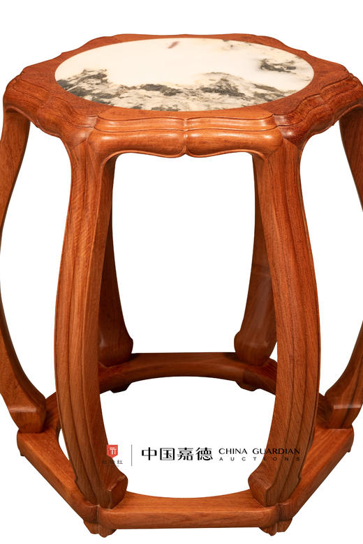红桥红  家具严选  缅甸花梨（大果紫檀）  【48 石面 六足海棠 圆鼓凳】 商品图2