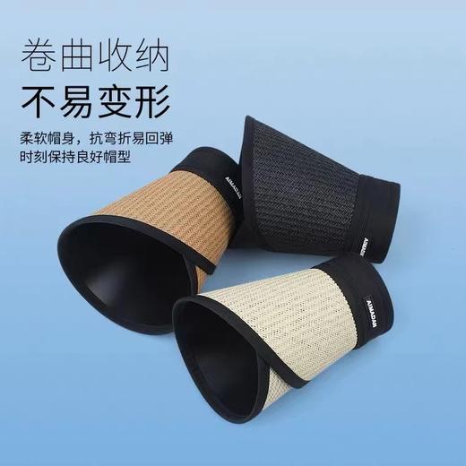 【竹编黑胶防晒帽】升级版可卷草编空顶帽子 夏季防紫外线骑车防晒遮阳帽 商品图1