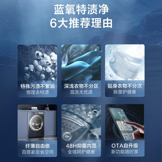 小天鹅（LittleSwan）本色系列 蓝氧特渍净 10KG滚筒洗衣机全自动 旋瀑水流 以旧换新 纤薄自由嵌TG100MS9ILZ 商品图9