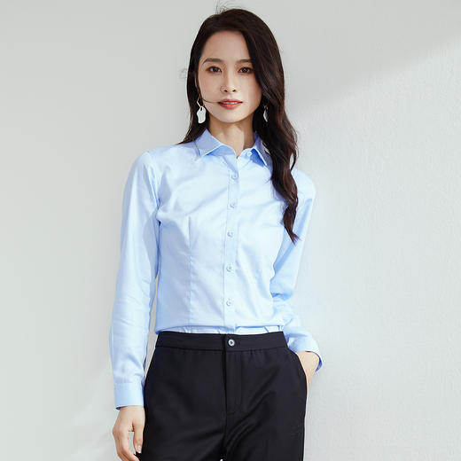 【纯棉免烫】罗蒙四季款女装长袖衬衫女士正装商务通勤百搭职业装衬衣女 商品图6
