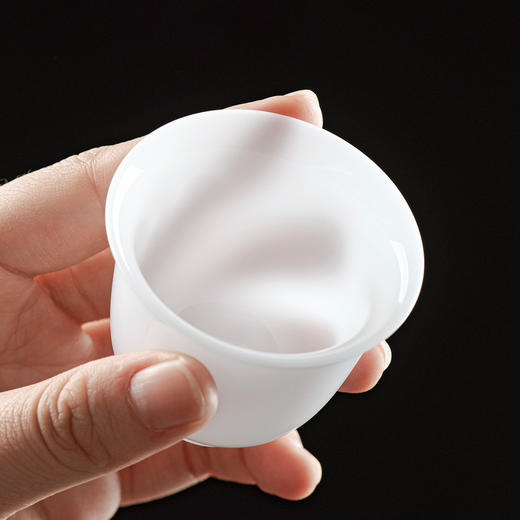 冰种玉瓷一号铃铛杯10入 茶杯羊脂玉瓷主人杯功夫茶杯小号主人品茗杯单个陶瓷杯 商品图1