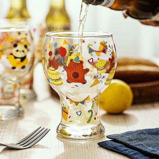 摩登主妇原创啤酒杯个性杯子女生高颜值可爱家用玻璃杯果汁牛奶杯 商品图0