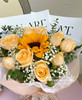 【暖暖小美好】向日葵➕11支蜜桃雪山玫瑰，精美花束 商品缩略图1