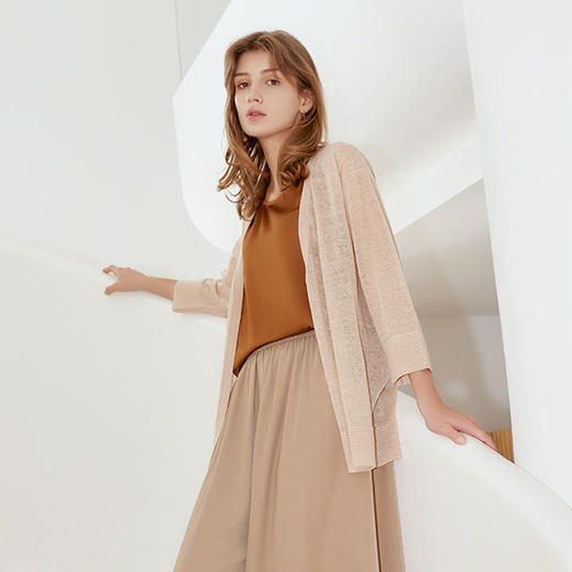 【亚麻针织外套】23年夏季新品中长款针织外套薄款防晒小外套披肩 商品图0