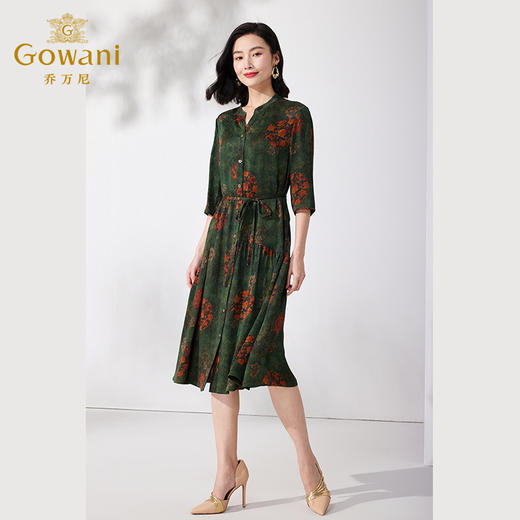 【香云纱】乔万尼新品修身真丝连衣裙显瘦100%桑蚕丝ET2E291 商品图3