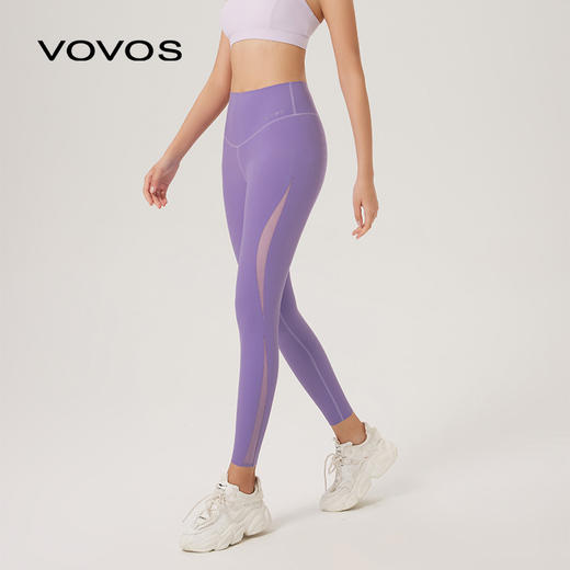 VOVOS网纱拼接瑜伽健身长裤VCK8048 商品图0