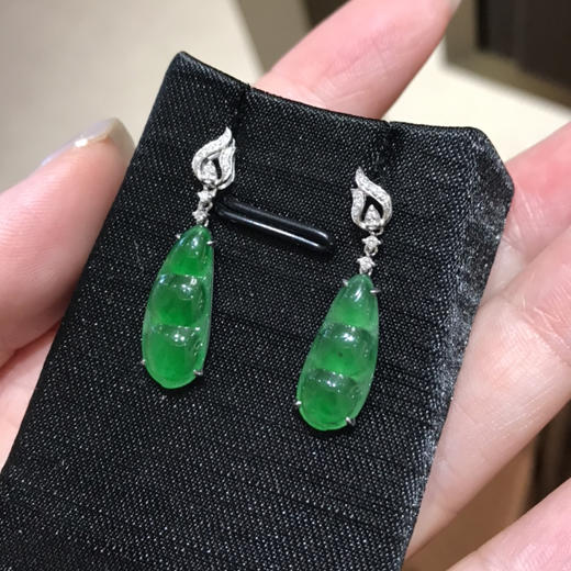 危料翡翠豆子耳坠 商品图2