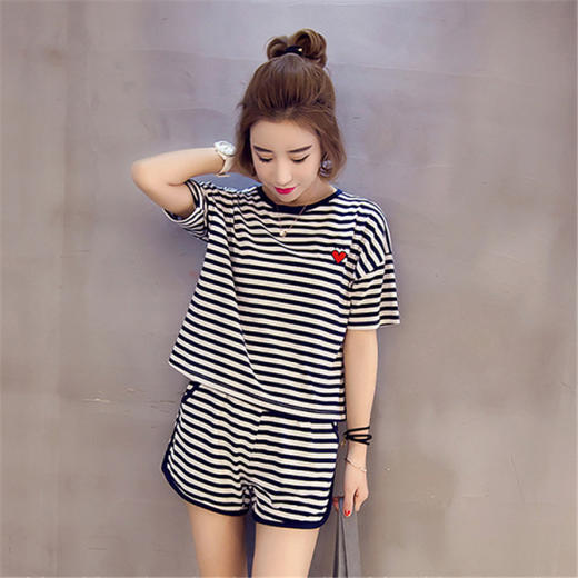 【简洁大方冰丝套装】小港姐软软套装夏季薄款纯色家居服两件套短袖松紧腰长裤懒人睡衣 商品图12