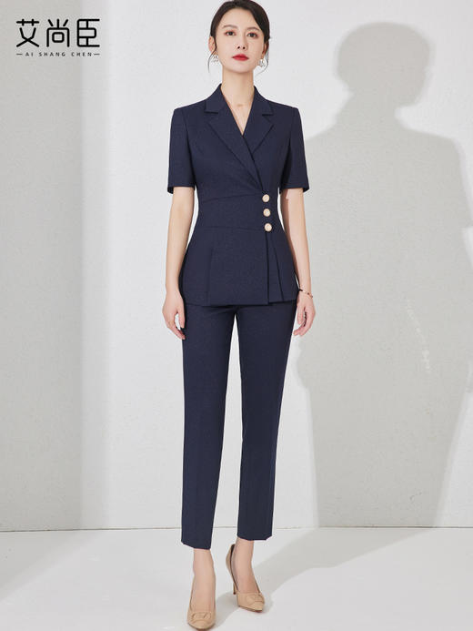 西装套装女2023新款高级感气质减龄西服套裤两件套夏季薄款职业装 商品图2