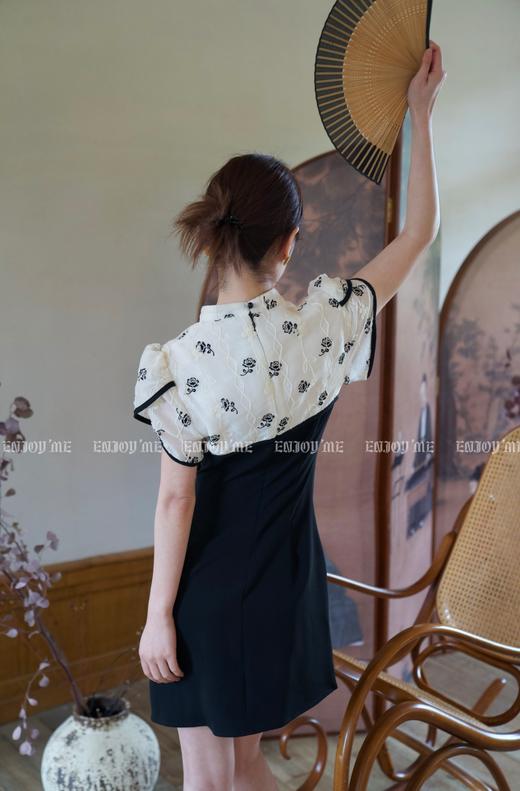 【门店同款】2023年夏季新中式黑花刺绣改良旗袍 150792517 商品图5