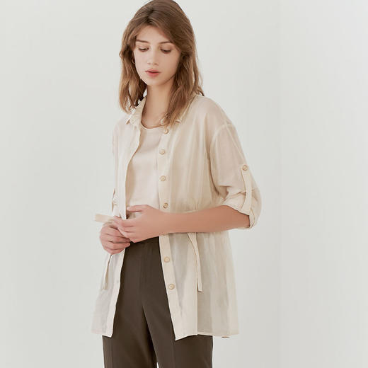 【纯棉中长款外套】23年春夏新品女士100%棉中长款薄款小外套 商品图2