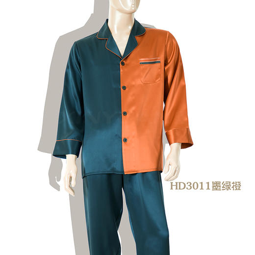 鑫缘 真丝男长袖睡衣套 HD3011 商品图0