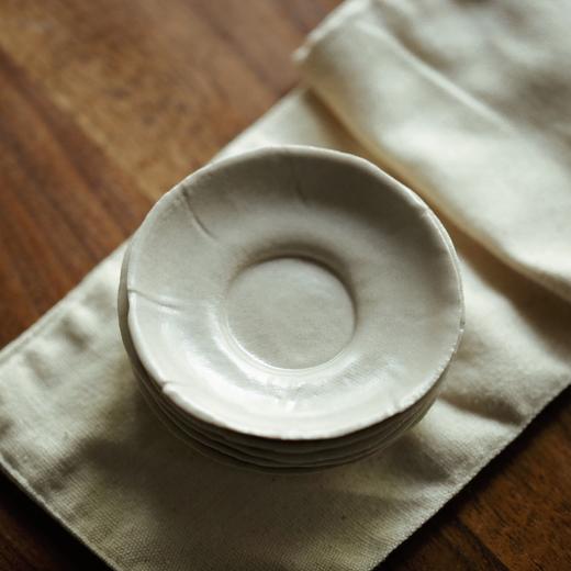 布纹杯托 哑光草木灰 单个草木灰釉 商品图1